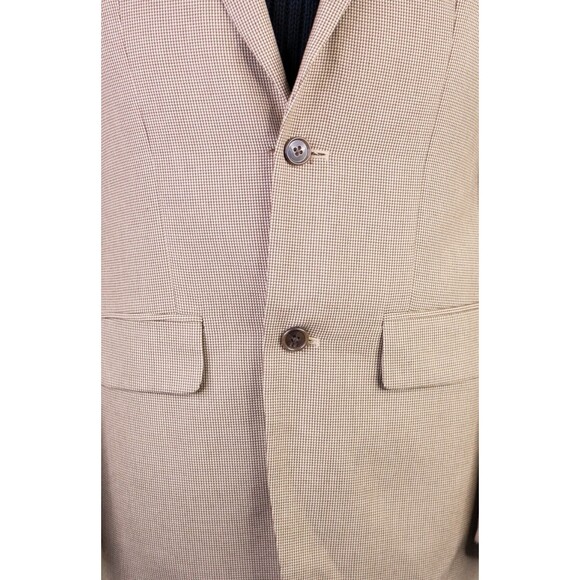 Joseph & Feiss Size 38L Sport Coat Jacket Blazer Beige Two Button Single Vented - Picture 3 of 13